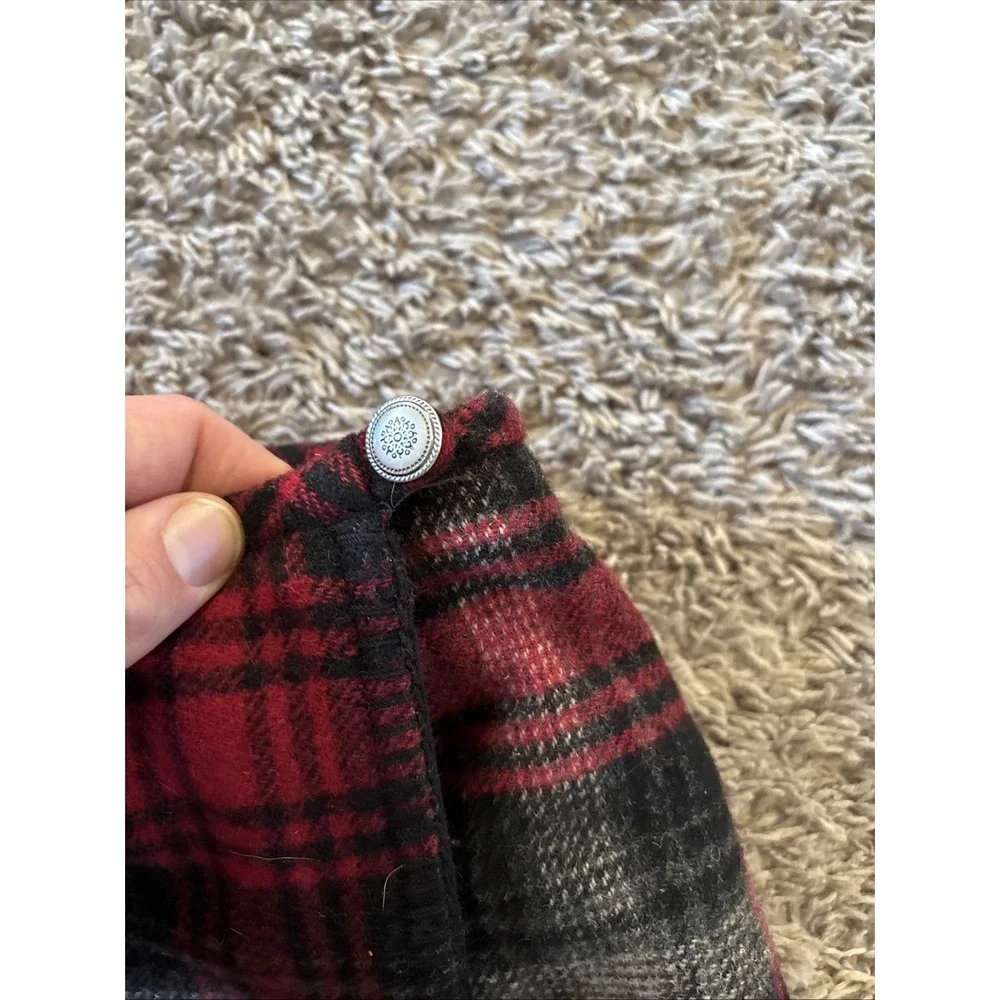 Eddie Bauer Skirt Womens Red Plaid Wool Wrap Lined 12‎ Petite 30